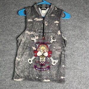 Vintage Cannondale Cycling‎ Shirt Sleeveless Adult Size Small Full Zip Bike